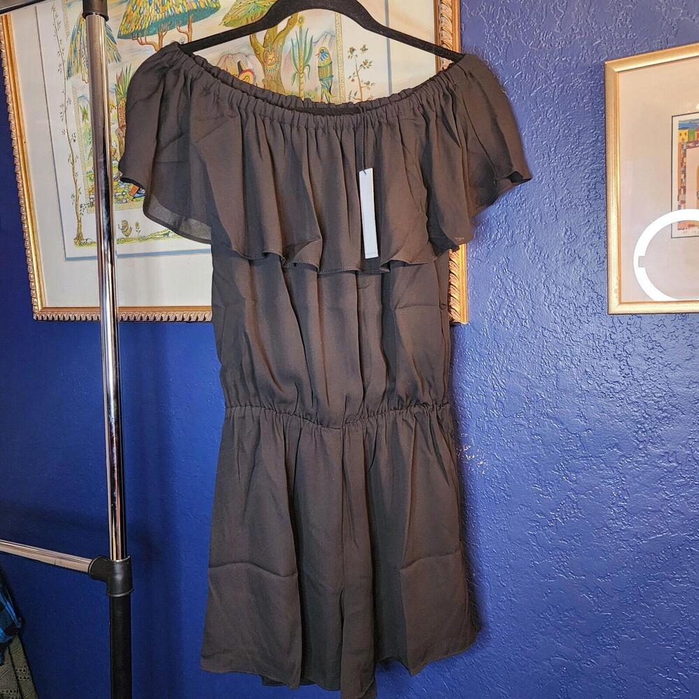 382 Sexy Romper Womens Black SZ S Off Shoulder